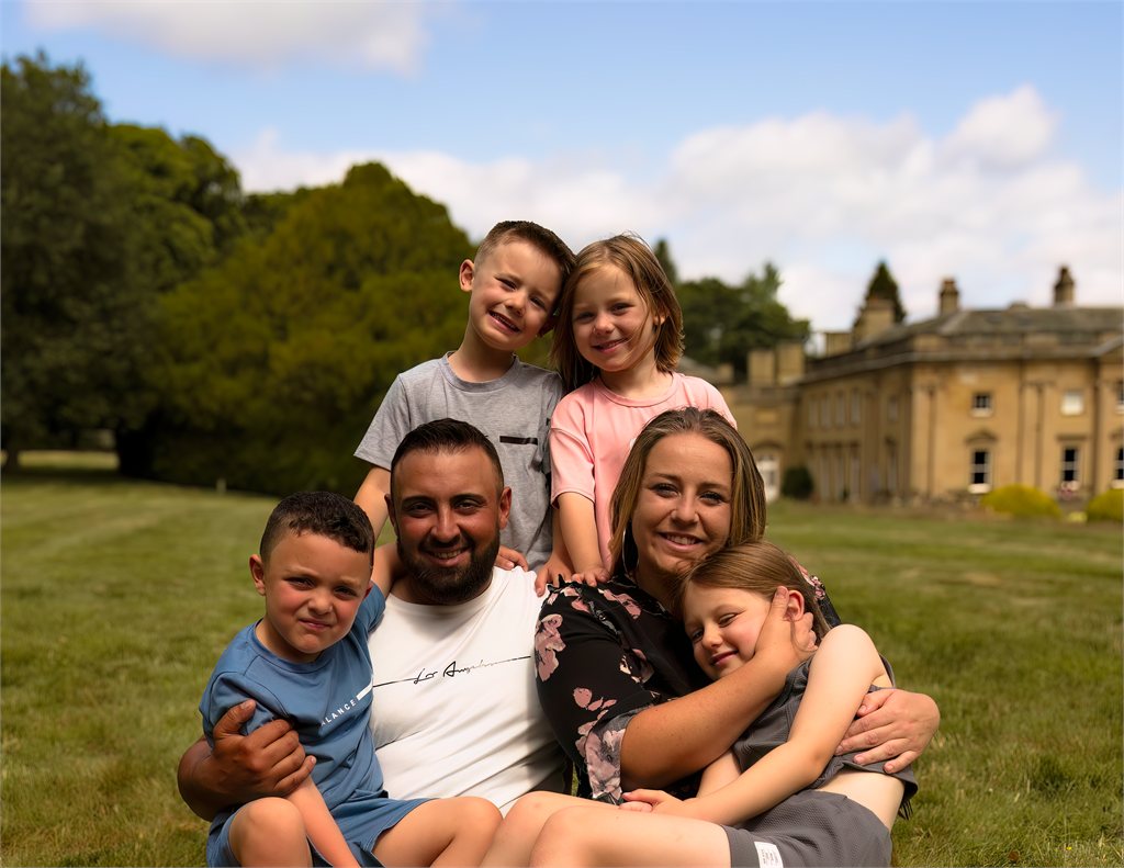 A family outdoors together